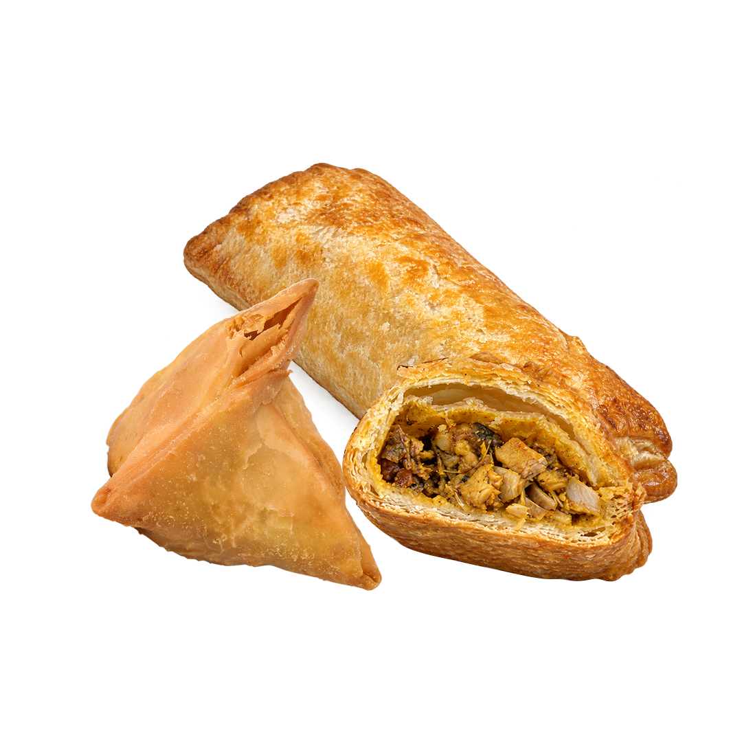 Chicken puff(1) & samosa(1)
